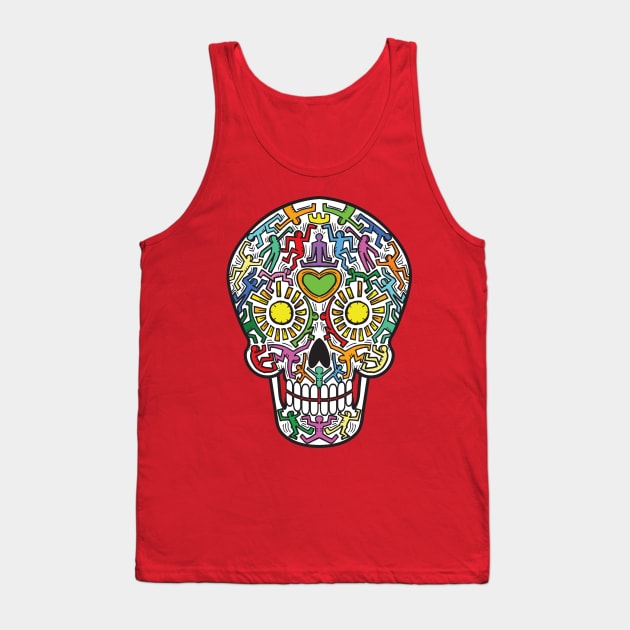 Mexican Calavera Skull in street art theme Tank Top by EyeseeMS